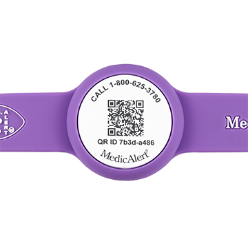 QR Code Medical ID Wristband with Location Tracker Purple, Purple, large image number 2
